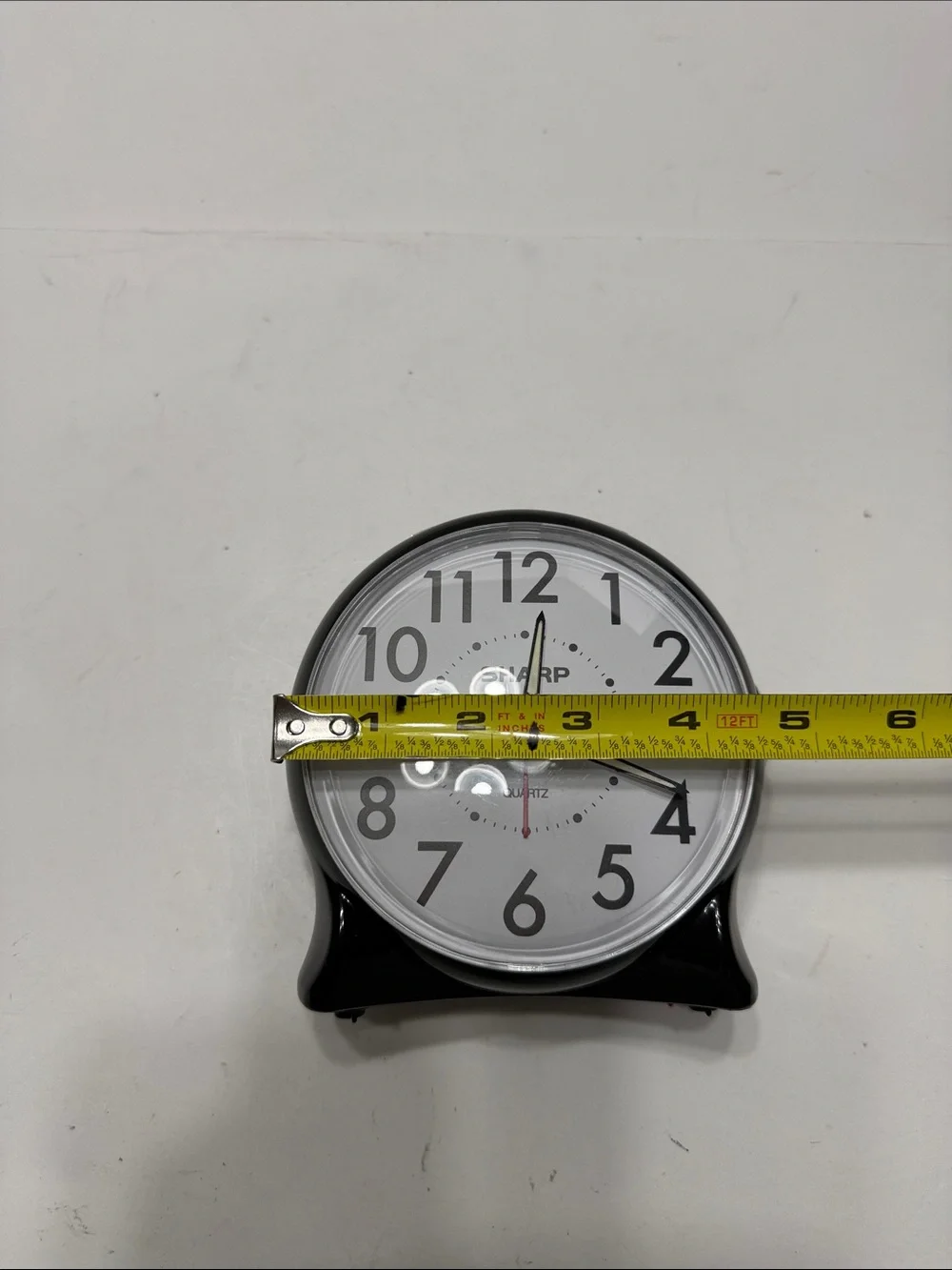Sharp Black and White Alarm Clock - Classic Table Clock